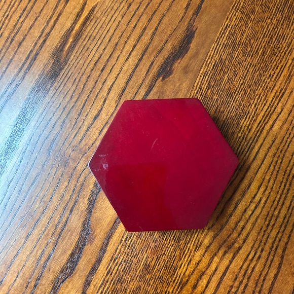 Burgundy Wood-like Hexagonal Jewelry Riser Display - Picture 2 of 6